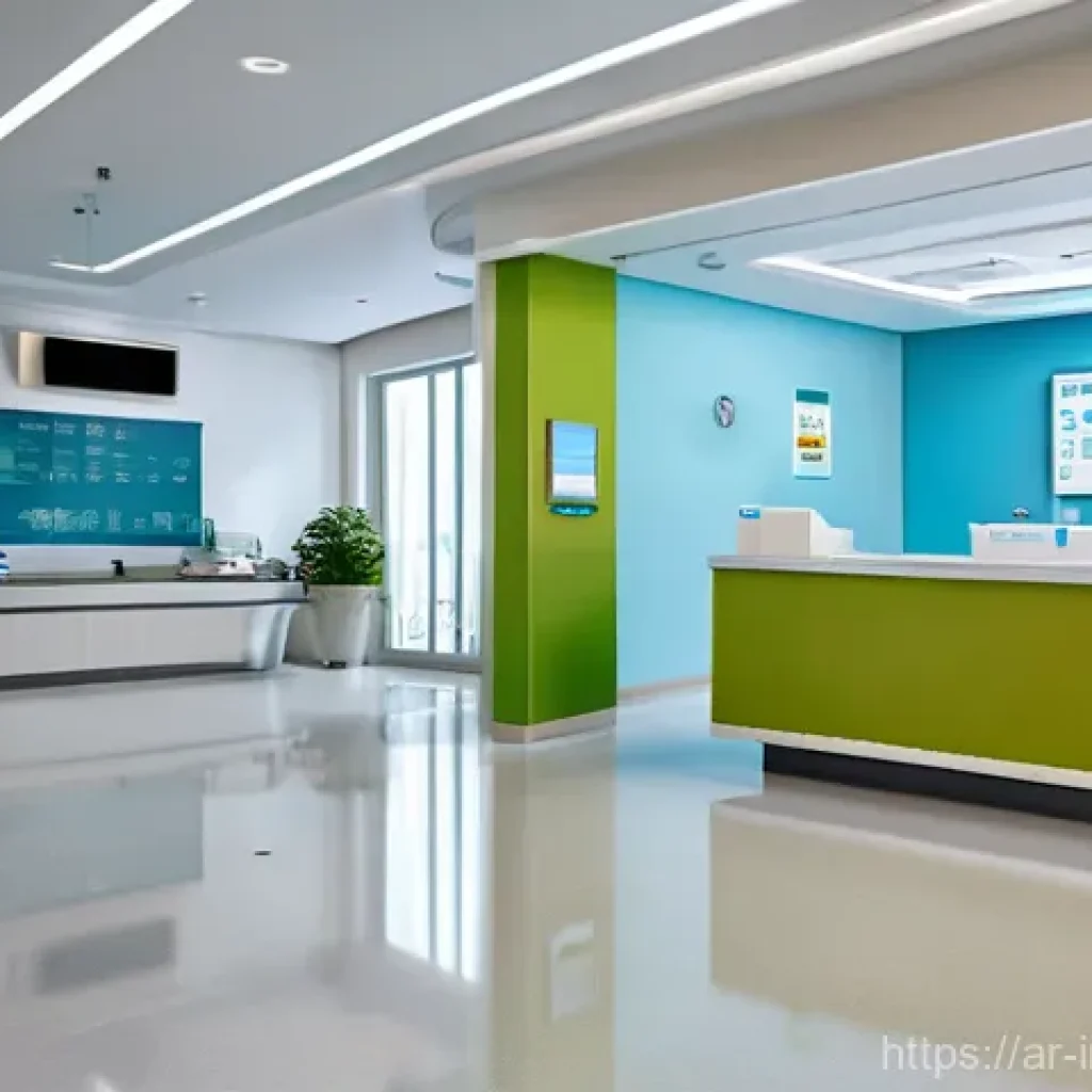 산업공학과 인지공학 - **Prompt:** A bustling, modern hospital reception and waiting area in an Arab city. The space is exc...