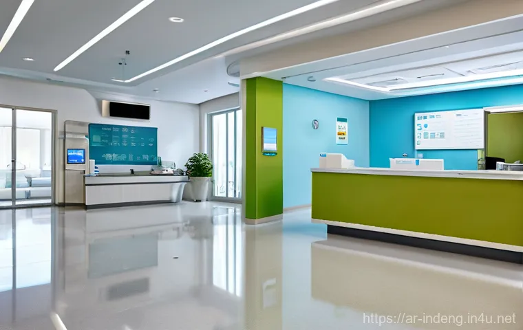 산업공학과 인지공학 - **Prompt:** A bustling, modern hospital reception and waiting area in an Arab city. The space is exc...