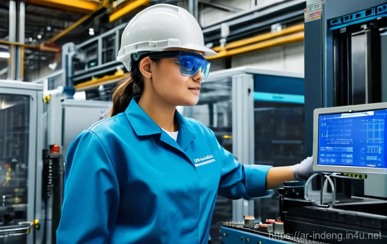 산업공학에서의 VR AR 활용 - **Prompt for VR Factory Design & Collaboration:**
    "A diverse team of engineers and architects, d...