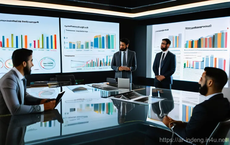 산업공학 생산성 분석 - A vibrant, high-angle shot capturing a bustling, modern office environment in a contemporary Arab ci...