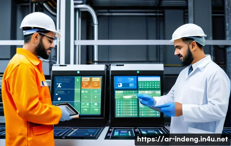 산업공학과 자동화 기법 - A highly detailed industrial factory scene in the Middle East, showcasing adaptive control systems i...